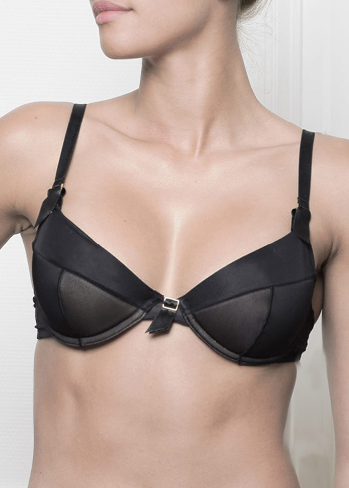 soutien gorge mousse micro fibre noir lala